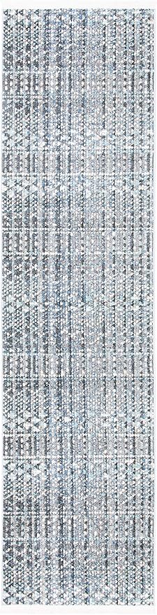 SAFAVIEH Sedona Collection Runner Rug - 2' x 8', Dark Grey & Ivory, Moroccan Boho Tribal Design, Non-Shedding & Easy Care, Ideal for High Traffic Areas in Living Room, Bedroom (SED819F)