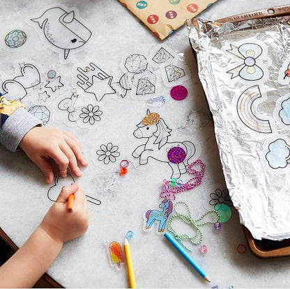 Kid Made Modern - Jewelry Making Kit - Shrink Art Charms - 180 Pieces Set - DIY Kids Crafts - Bulk Craft Set - Create Your Own Art - Includes Art & Jewelry Charm Supplies - Ages 6+