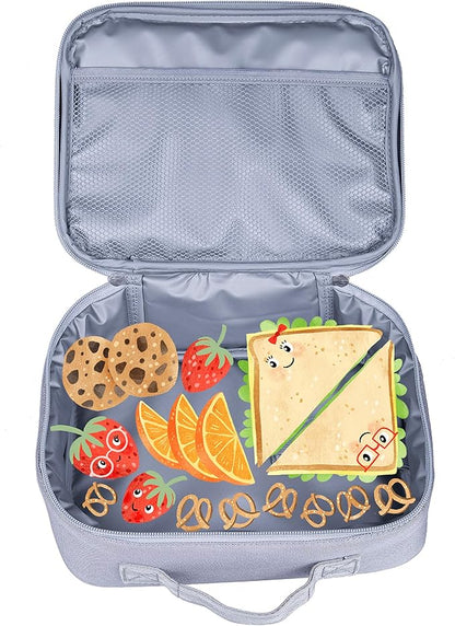 Wildkin Kids Insulated Lunch Box Bag for Boys & Girls, Reusable Kids Lunch Box is Perfect for Early Elementary Daycare School Travel, Ideal for Hot or Cold Snacks & Bento Boxes (Peace Signs)