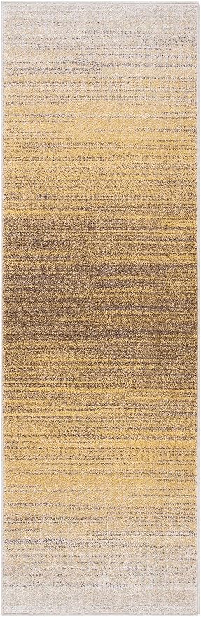 SAFAVIEH Adirondack Collection Runner Rug - 2'6" x 10', Gold & Ivory, Modern Ombre Design, Non-Shedding & Easy Care, Ideal for High Traffic Areas in Living Room, Bedroom (ADR142D)