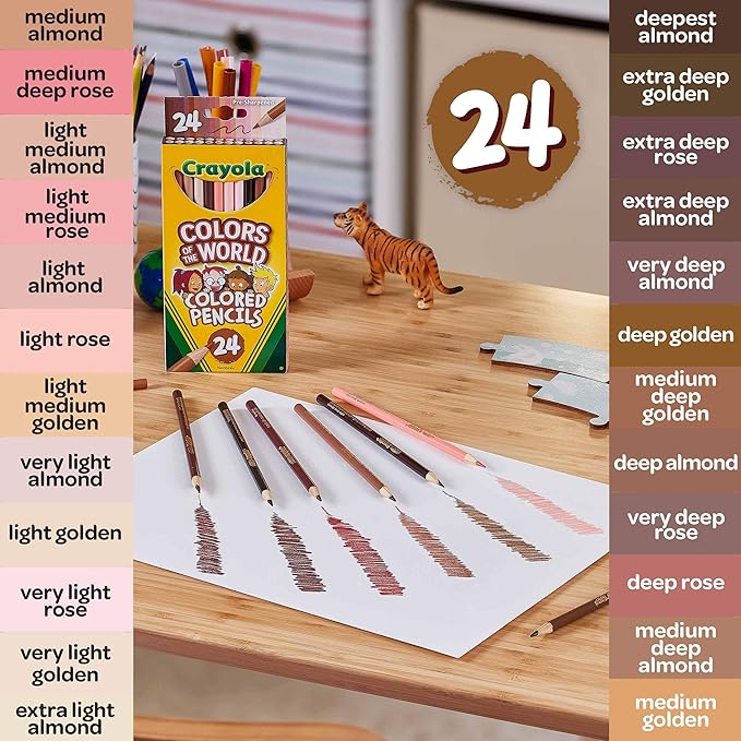 Crayola Colors of the World Bulk Colored Pencil Set - 6 Packs (24ct), Skin Tone Kids Colored Pencils for Kids, School Supplies