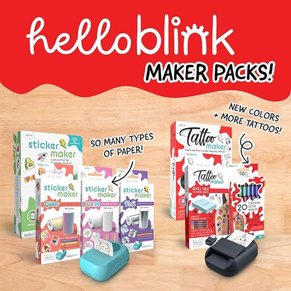 Hello Blink Temporary Tattoo Refill Markers - 20 Count - Compatible with Hello Blink Tattoo Maker - Bold Colors for DIY Body Art - Kids Craft Ages 8+
