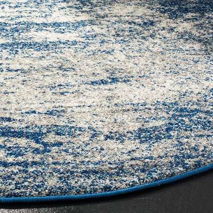 SAFAVIEH Evoke Collection 11' Round Navy/Ivory EVK272A Modern Abstract Non-Shedding Dining Room Entryway Foyer Living Room Bedroom Area Rug
