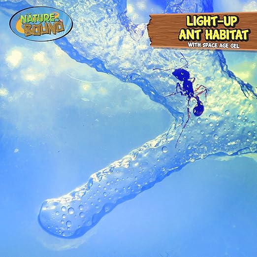 Nature Bound Light-Up Ant Habitat Terrarium Kit with Gel for Kids - LED Lights with Space Age Gel - STEM Science & Nature Toy for Boys & Girls - Watch Ants Dig and Tunnel