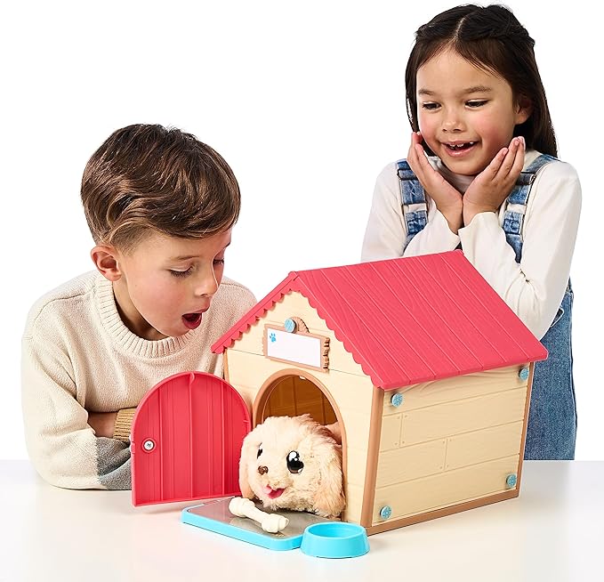 Little Live Pets My Puppy Interactive Plush Toy & Kennel. 25+ Sounds & Reactions. Name Your Puppy and Surprise! It Appears! Gifts for Kids Ages 5+