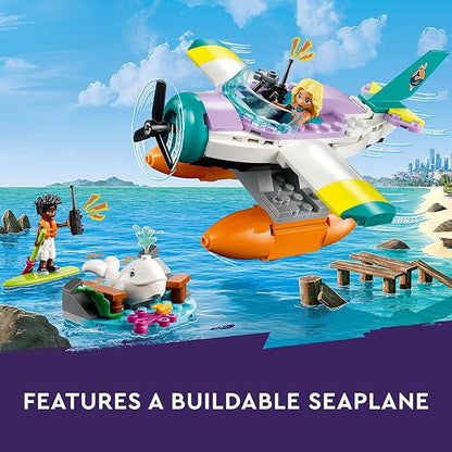 LEGO 41752 Friends Sea Rescue Plane, Airplane Toy with Whale Figure and Mini Dolls, Animal Care Gift for Birthday for Girls, Boys and Children from 6 Years