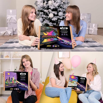 OKTO New York Skyline - DIY 3D Painting 30x40cm Air Dry Clay Kit - Ideal Crafts for Adults and Kids, Perfect for Creative Art Projects and Home Décor