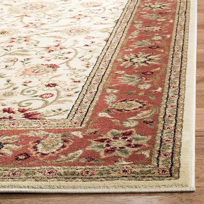 SAFAVIEH Lyndhurst Collection Runner Rug - 2'3" x 8', Ivory & Rust, Traditional Oriental Design, Non-Shedding & Easy Care, Ideal for High Traffic Areas in Living Room, Bedroom (LNH212R)