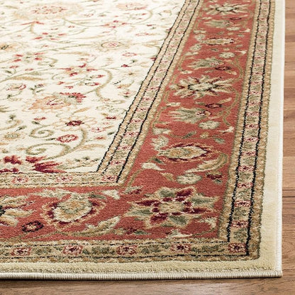 SAFAVIEH Lyndhurst Collection Runner Rug - 2'3" x 8', Ivory & Rust, Traditional Oriental Design, Non-Shedding & Easy Care, Ideal for High Traffic Areas in Living Room, Bedroom (LNH212R)