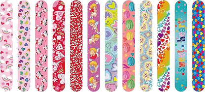 48 Pcs Valentine Slap Bracelets for Kids Valentines Day Slap Bracelets Bulk for Boys and Girls Colorful Hearts and Animal Bracelets for Party Favors Supplies Classroom Prizes Exchanging Gifts