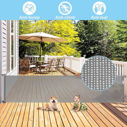 168 Inch Retractable Baby Gates Extra Wide Baby Gate Retractable Baby Gate Extra Long Baby Gates for Large Openings Extra Long Dog Gate for Large Opening Pet Gates for Dogs Extra Wide Outdoor Dog Gate