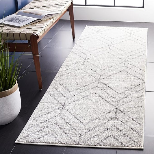 SAFAVIEH Adirondack Collection Runner Rug - 2'6" x 6', Light Grey & Dark Grey, Modern Geometric Design, Non-Shedding & Easy Care, Ideal for High Traffic Areas in Living Room, Bedroom (ADR241G)