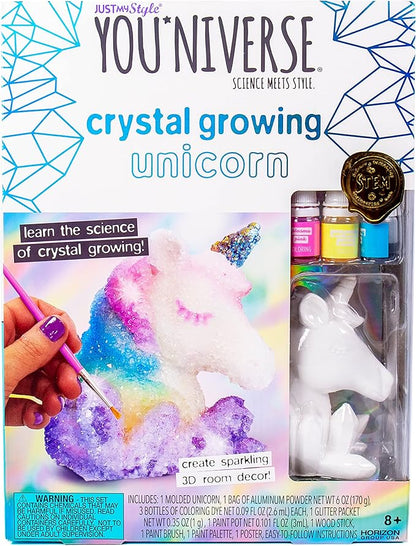 Just My Style You*niverse 3D Crystal Growing Unicorn, at-Home STEM Kits for Kids Age 6 and Up, Grow Your Own Crystals, DIY 3D Unicorn