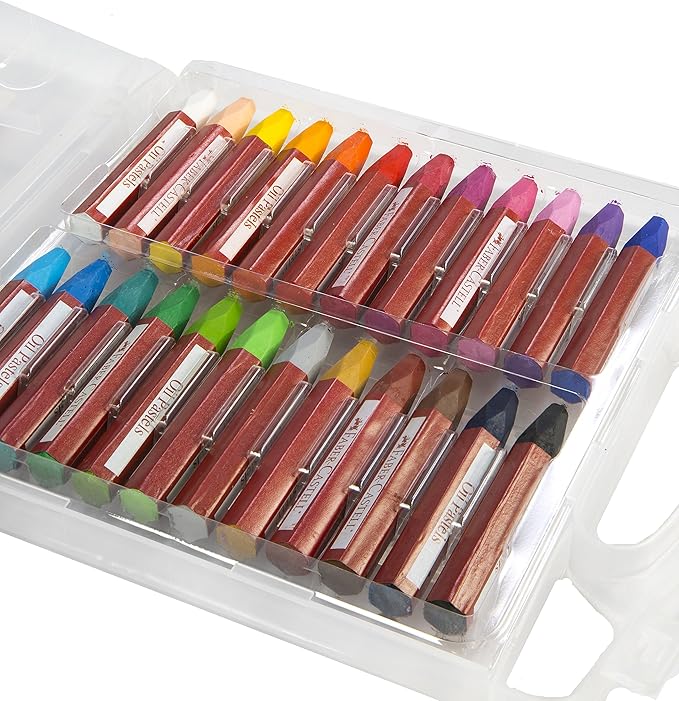 Faber-Castell Blendable Oil Pastels In Durable Storage Case- 24 Vibrant Colors - Non-Toxic Pastels for Kids