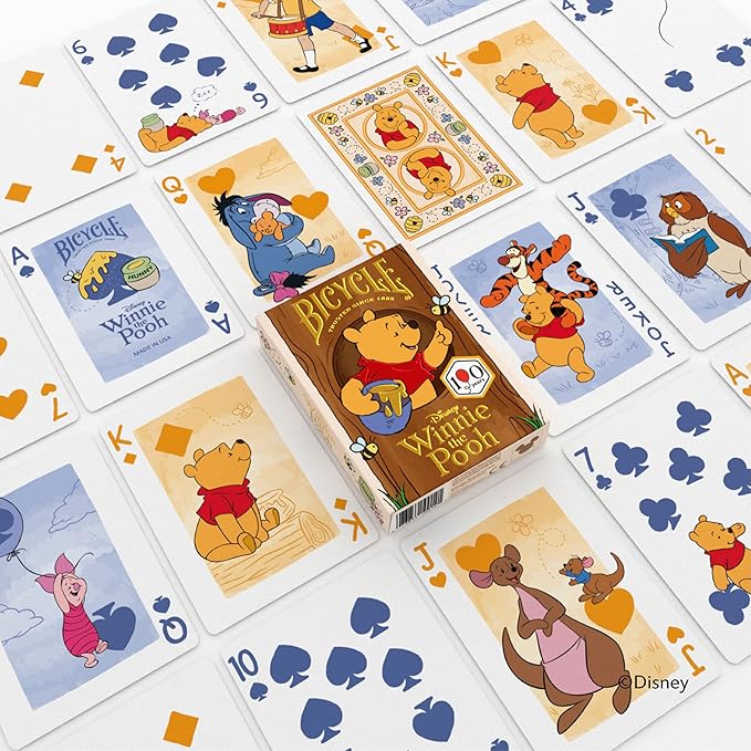 Bicycle Disney Winnie the Pooh Playing Cards – Premium Hundred Acre Wood Deck, Collectible Pooh Bear Toy Gift for Kids & Adults, Classic Disney Card Game Set