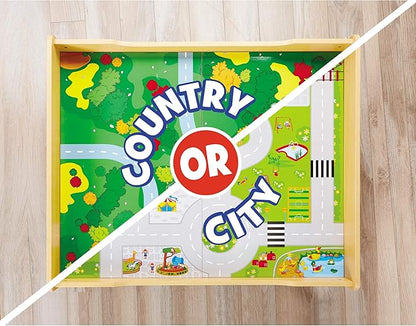 Little Tikes Real Wooden Train and Kids Table Set with Over 80 Multicolor Pieces Activity Table with Storage, Tracks, Trains, Cars, and More - Train Set Table Playset for Boys and Girls 3+ Years
