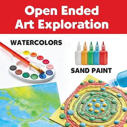 Faber-Castell 3D Sand Painting Kit for Kids: Create 5 Sand Art Pictures, DIY Arts and Crafts for Kids Ages 6-8+, Art Projects and Gifts for Girls and Boys, Red, Yellow, Green, Blue and White