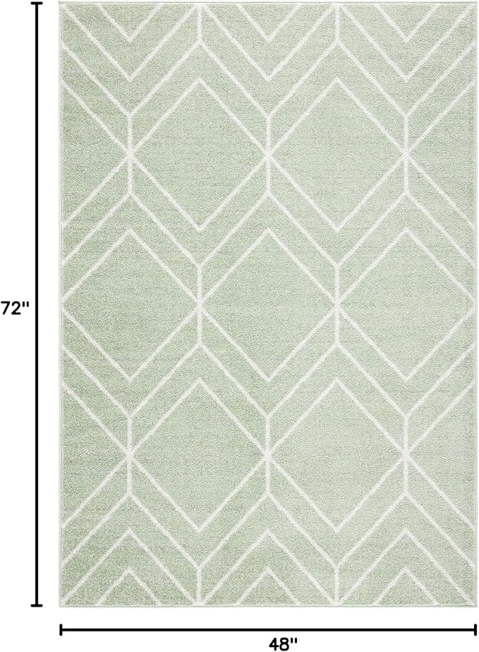 SAFAVIEH Adirondack Collection Accent Rug - 4' x 6', Sage & Ivory, Modern Geometric Design, Non-Shedding & Easy Care, Ideal for High Traffic Areas in Entryway, Living Room, Bedroom (ADR241Y)
