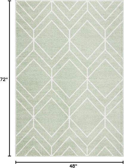 SAFAVIEH Adirondack Collection Accent Rug - 4' x 6', Sage & Ivory, Modern Geometric Design, Non-Shedding & Easy Care, Ideal for High Traffic Areas in Entryway, Living Room, Bedroom (ADR241Y)