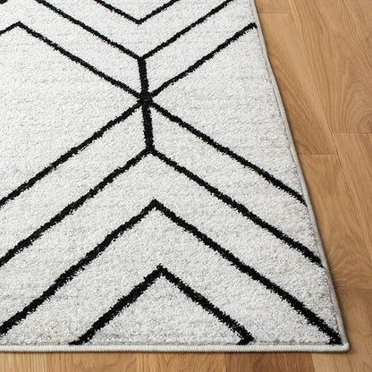 SAFAVIEH Adirondack Collection Runner Rug - 2'6" x 10', Light Grey & Black, Modern Geometric Design, Non-Shedding & Easy Care, Ideal for High Traffic Areas in Living Room, Bedroom (ADR241F)