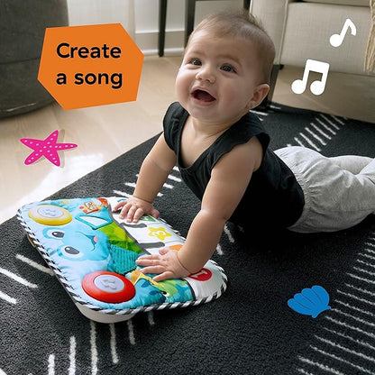 Baby Einstein Ocean Explorers Neptune's Kick & Explore Musical Kick Pad & Crib Toy, Tummy Time Mat, Learning Toy, for Ages 0 Months and up