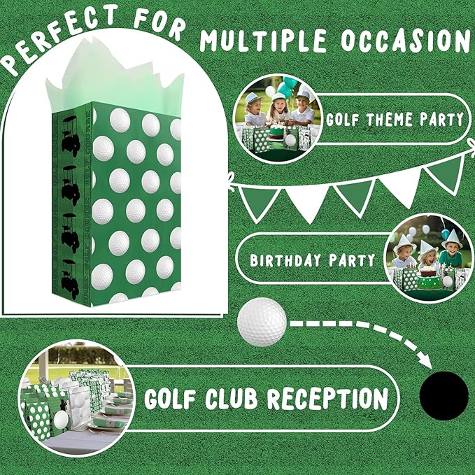 24 Golf Party Favor Bags Golf Goodie Bags Golf Party Favors for Kids Golf Birthday Party Supplies