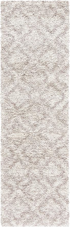 SAFAVIEH Hudson Shag Collection Runner Rug - 2'3" x 8', Multi Ivory & Beige, Moroccan Design, Non-Shedding & Easy Care, 2-inch Thick Ideal for High Traffic Areas in Living Room, Bedroom (SGH284E)