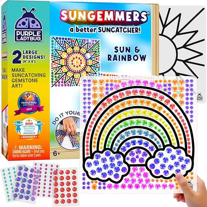 SUNGEMMERS Window Diamond Art Suncatcher Kits - Girls Easter Basket Stuffers for Kids, 7 6 Year Old Girl Gifts Idea, Birthday Gifts for 4 5 6 7 8 9 10 Year Old Girls Boys Crafts for Kids Ages 6-8 8-12