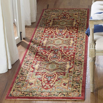 SAFAVIEH Mahal Collection Runner Rug - 2'2" x 14', Natural & Navy, Traditional Oriental Design, Non-Shedding & Easy Care, Ideal for High Traffic Areas in Living Room, Bedroom (MAH625B)