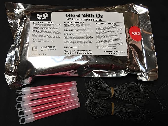 Glow Sticks Bulk Wholesale, 1000 4” Red Glow Stick Light Sticks. Bright Color, Kids Love Them! Glow 8-12 Hrs, 2-Year Shelf Life, Sturdy Packaging, GlowWithUs Brand…