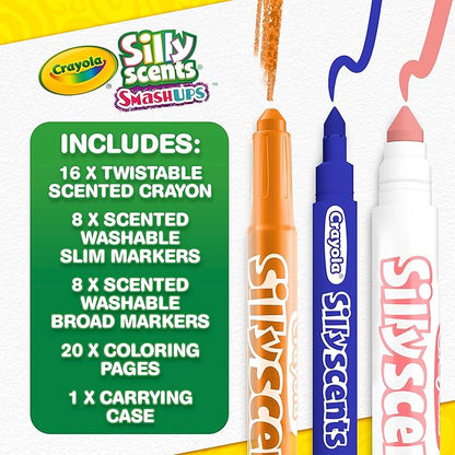 Crayola Silly Scents Mini Inspiration Art Case, Scented Crayons & Markers Set, Art Kit for Kids, Coloring Supplies, Kids Easter Basket Stuffer & Gift