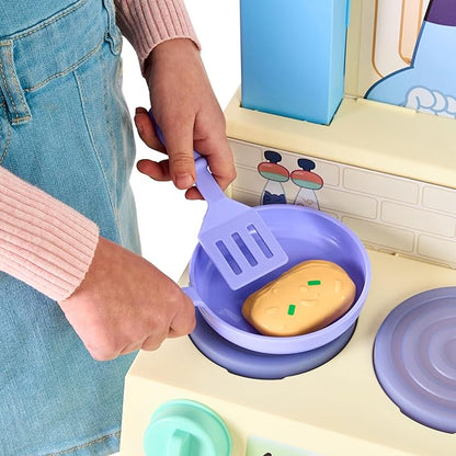 Bluey - Cook with Chef Kitchen Playset, with Over 20 Sounds, Phrases, Music and Lights, Plus 20 Play Pieces Included, Over 3 feet/ 90cm Tall, Includes A Chef Hat and Duck Cake