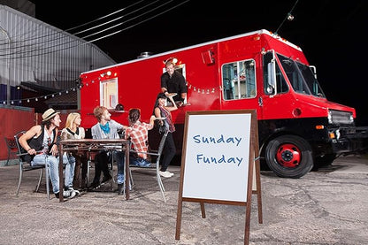 Flipside Products Marquee Easel, Stained Hardwood, White Dry Erase/Black Chalkboard, Menus, Announcements, Restaurants, Coffee Shops, Sale