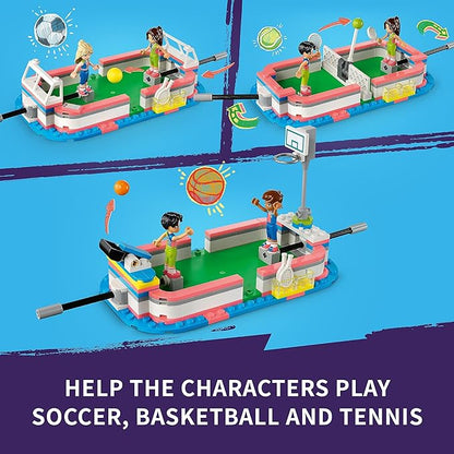 LEGO Friends Sports Center 41744 Building Toy Set, Fun for Boys and Girls Ages 8 and up, Includes Football, Basketball and Tennis Games, A Fun Gift for Kids Who Love Sports and Pretend Play
