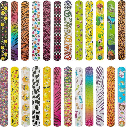 25 PCS Slap Bracelets Party Favors,Bulk Emotions Camouflage Leopard Print Snap Bracelet Party Favors Supplies for kids&teens Gifts Teacher Classroom School Favors Prizes Christmas Gift