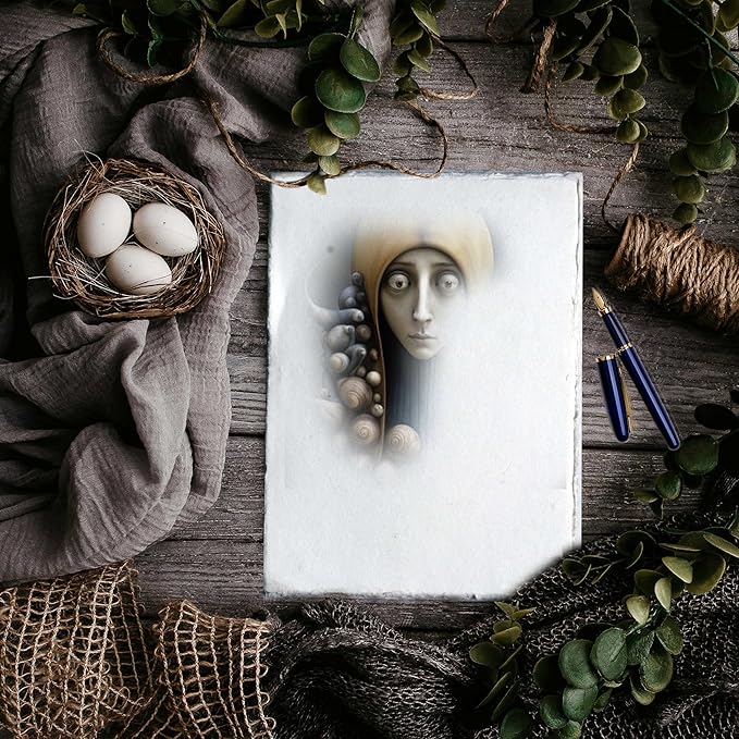 50 Pack Cotton Watercolor Paper with Deckle Edge 200 GSM Rough Textured Watercolor Paper for Writing