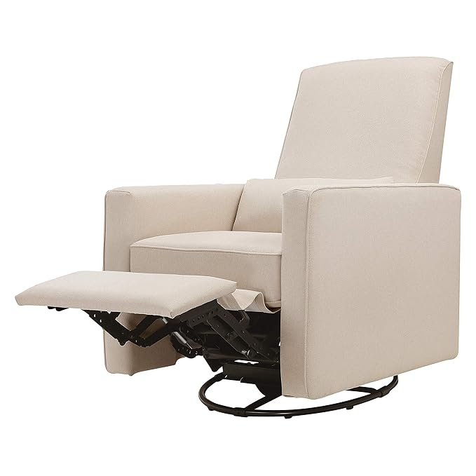 DaVinci Piper 360° Swivel Rocker Recliner Chair - Glider Rocking Chair for Nursery and Living Room- GREENGUARD Gold, FSC & Certi-PUR US Certified - Ultra Comfy Glider Recliner Nursery Chair - Cream