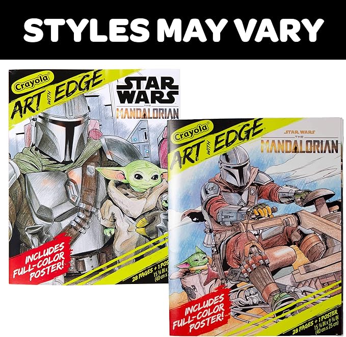 Crayola Mandalorian Coloring Book with Poster, Baby Yoda Featured, Styles Vary, 28 Pages