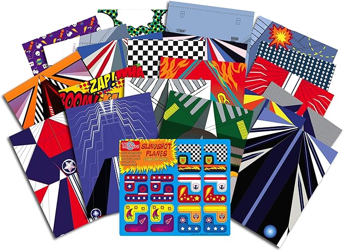 Bendon TS Shure Slingshot Airplanes Educational Activity Tin with Stabilizer Hooks and Slingshots 50511