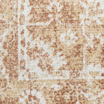 Nourison Astra Machine Washable Rust 5'3" x 7' Area Rug - Easy Cleaning, Non Shedding, Bed Room, Living Room, Dining Room, Kitchen (5' x 7')