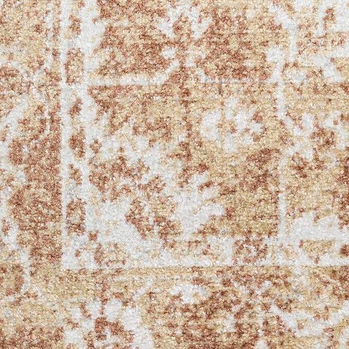 Nourison Astra Machine Washable Rust 4' x 6' Area Rug - Easy Cleaning, Non Shedding, Bed Room, Living Room, Dining Room, Kitchen (4' x 6')