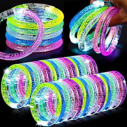 90 Pcs LED Bracelets,6 Color Glow Sticks Bracelets,Light Up Bracelets,Glow In The Dark Bracelets,LED Party Supplies for Kids Adults,Light Up Party Favors for Concert Birthday Carnival