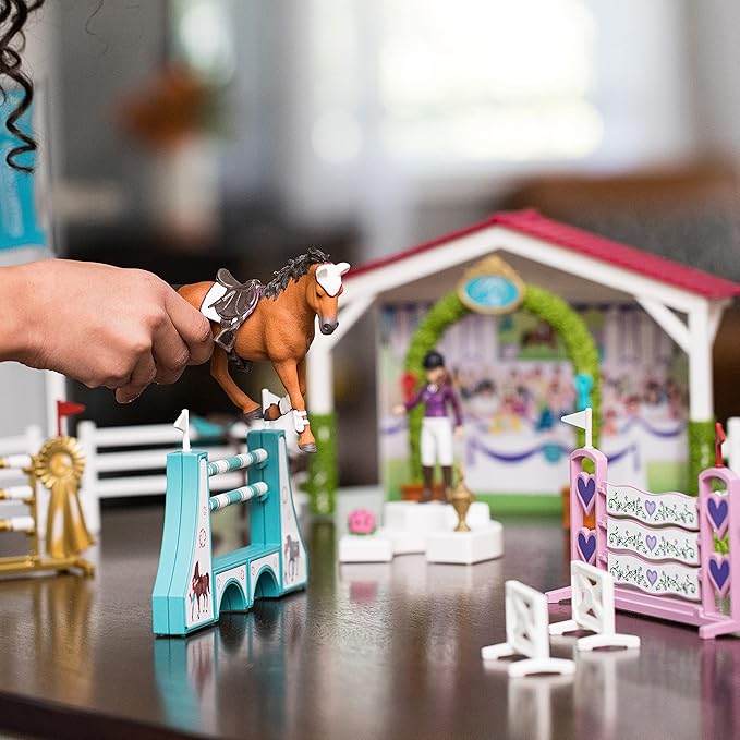 Schleich Horse Club, 36-Piece Playset, Horse Toys for Girls and Boys Ages 5-12, Friendship Horse Tournament