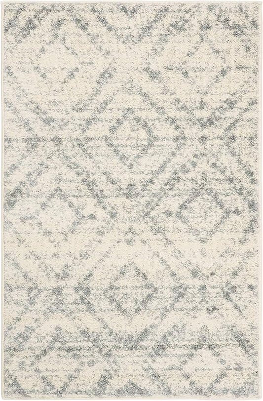 SAFAVIEH Adirondack Collection Accent Rug - 2'6" x 4', Ivory & Light Blue, Modern Distressed Design, Non-Shedding & Easy Care, Ideal for High Traffic Areas in Entryway, Living Room, Bedroom (ADR131T)