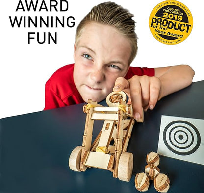 National Geographic Da Vinci Model Kit - Catapult Kit for Kids, 3D Puzzle Building Toy for Boys and Girls, Wood Building Kit for Kids, A Great STEM Project, Engineering Model Kit