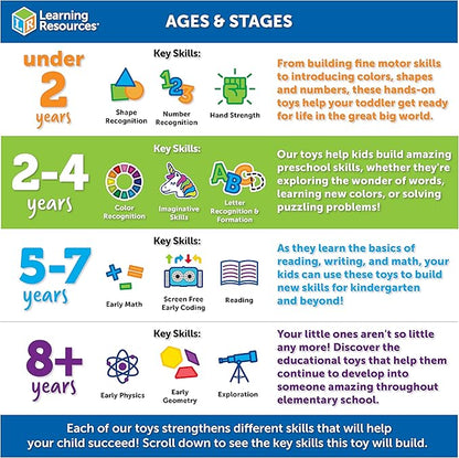 Learning Resources Ocean Animals - 50 Pieces, Ages 3+ Toddler Learning Toys, Perfect for Math Counters and Imaginative Play