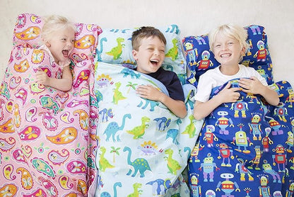 Wildkin Original Nap Mat with Reusable Pillow for Boys & Girls, Perfect for Elementary Daycare Sleepovers, Features Hook & Loop Fastener, Cotton Blend Materials Nap Mat for Kids