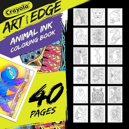 Crayola Art With Edge Jungle Animal Coloring Pages (40pgs), Cute Animals, Mandala Designs, Teen and Adult Coloring Books
