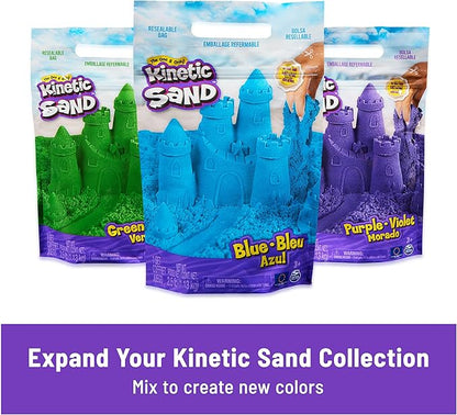 Kinetic Sand, The Original Moldable Sensory Play Sand Toys for Kids, Green, 2 lb. Resealable Bag, Ages 3+