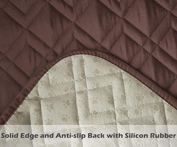 Ameritex Couch Sofa Slipcover 100% Waterproof Nonslip Quilted Furniture Protector Slipcover for Dogs, Children, Pets Sofa Slipcover Machine Washable (Chocolate, 68")